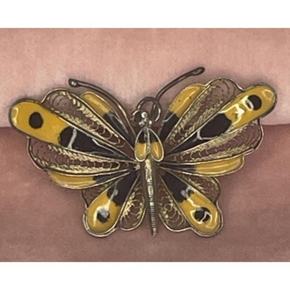 Vintage Butterfly Pendant Enamel Boho Retro Nature